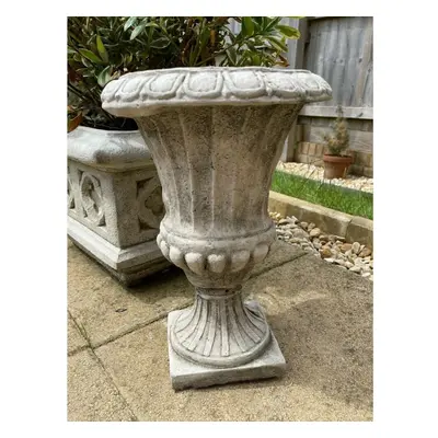 Fluted Stone Urn Garden Statue Outdoor Planter Trough Ornament