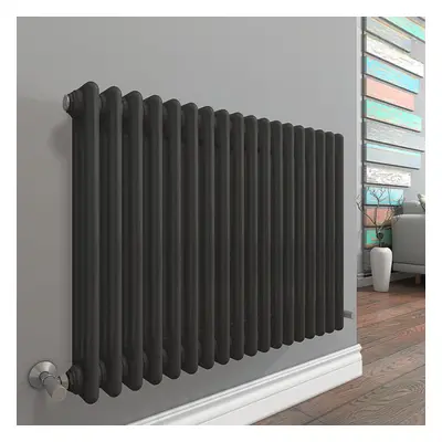 (300 x 830mm Triple, Anthracite) PlumbGalaxy Traditional-Style Cast Iron Radiator