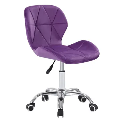 (Velvet Purple) Charles Jacobs Cushioned Swivel Office Chair