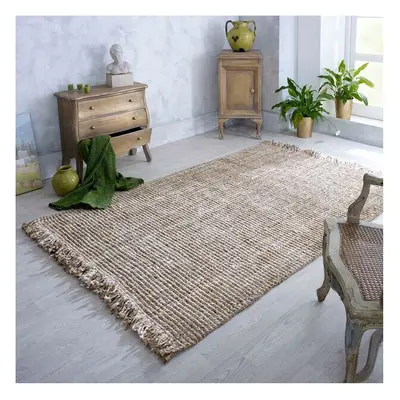 (Beige, Runner : x cm) Small Extra Large 100% Jute Flatweave Area Rugs Hall Runner Natural Neutr