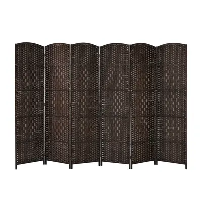 271 x 180cm 6-Panel Room Divider Folding Privacy Screen Metal Hinge