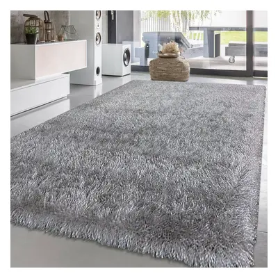 (Silver, x cm) New Modern Non slip Fluffy Thick Shaggy Natty Rug