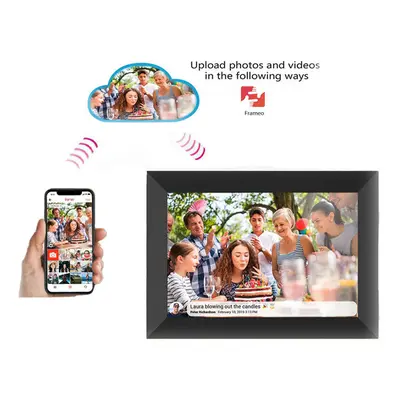 (black, UK Plug) WiFi Frameo Digital Photo Frame 10.1 Inch 32GB Smart Digital Picture Frame with