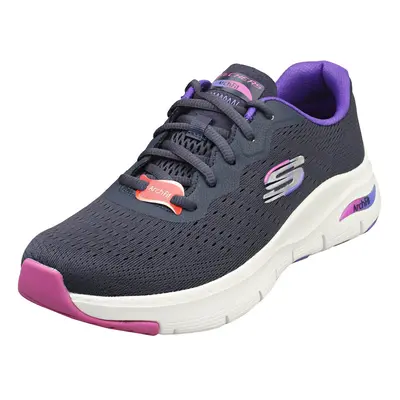 (5) Skechers Arch Fit Vegan Womens Fashion Trainers in Navy Purple