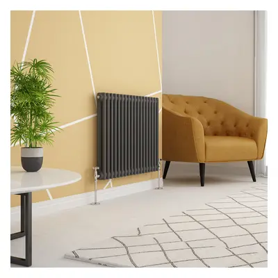 (600 x 830mm Double, Anthracite) PlumbGalaxy Traditional-Style Cast Iron Radiator