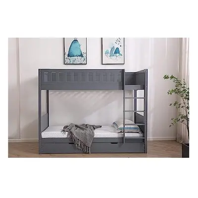 (Grey, Frame with 2x Superior Comfort) Domino HEAVY DUTY bunk bed for kids children 3FT