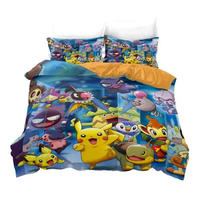 (2, Double-200*200) PokÃ©mon Bedding Single Double Kids Cartoon 3D Quilt Cover