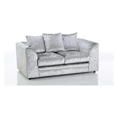 (Silver, seater) Leo Crushed Velvet & Seater Sofa Set