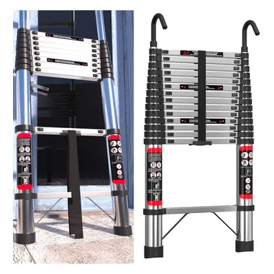 (5M) Telescopic Ladder with Hook Stainless Steel Heavy Duty Extendable Foldable Multi Purpose La