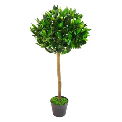 (Laurel Bay Leaf Tree Pair) Large Artificial 3ft Cone Bay Boxwood Spiral Trees