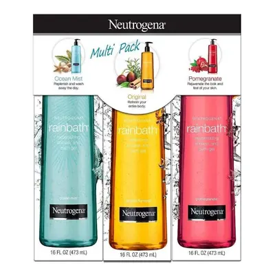 Neutrogena Rainbath Multi-Pack of 3, Original Formula, Pomegranate and Ocean Mist, fl oz bottles