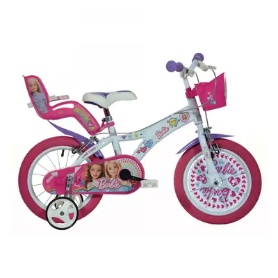 (16" Wheel) Dino Barbie Pink Kids Girls Bike with Basket