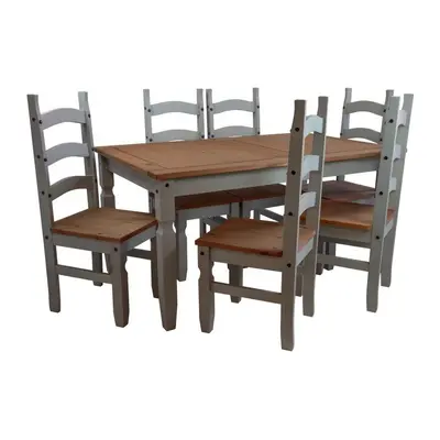 Corona Grey Wax 5'0" Dining Table & Chairs