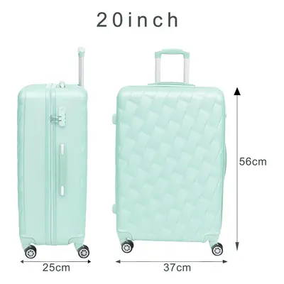 (CMY GREEN) 20'' Carry on Luggage Trolley Hand Cabin Suitcase