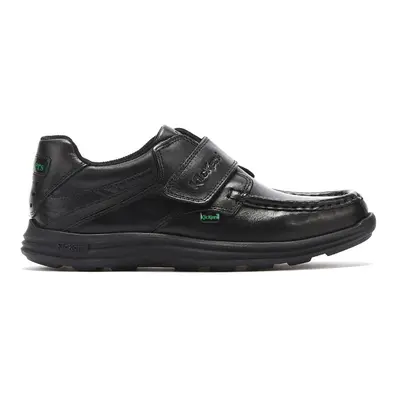 (UK 3) Kickers Reasan Strap Youth Black Leather Shoes-UK / EU