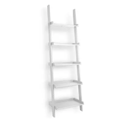 (White) Charles Jacobs Ladder Shelf Tier Leaning Storage Bookcase Display Unit