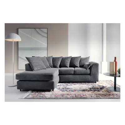 (Grey, Left Facing) Jumbo Cord Corner Sofa