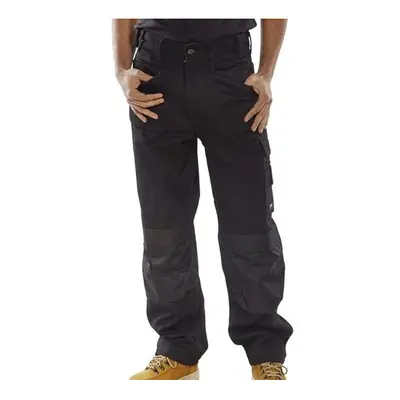 (44W) Click Premium Multi Purpose Rugged Heavy Duty Work Trousers Black Standard Leg