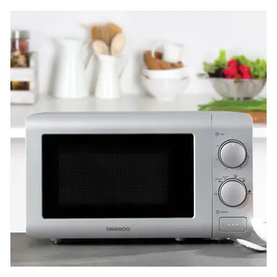 (Silver) Daewoo Microwave 800W Litre With Defrost Energy Efficient Cooking