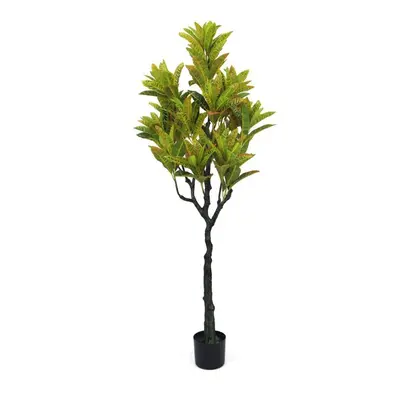 (Ficus elastica variegata - 150cm) Large Artificial Fake Tree Plants Indoor Fake Plants Outdoor 