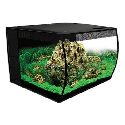 (Black) Fluval FLEX Glass Aquarium Kit 57L