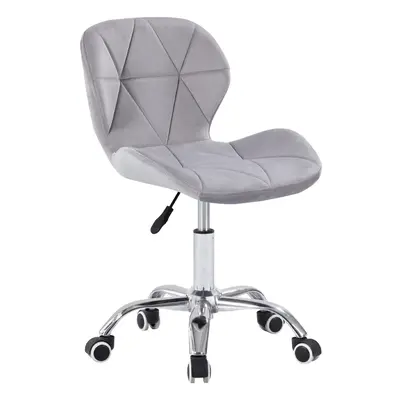 (Velvet Grey) Charles Jacobs Cushioned Swivel Office Chair