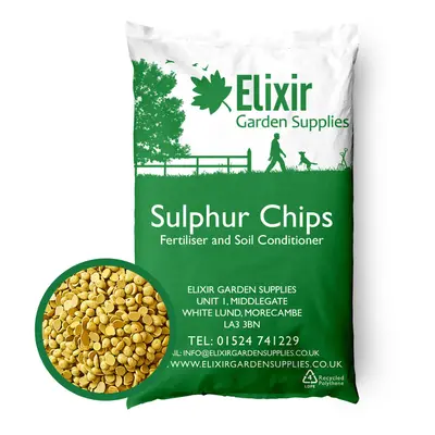 (Bag, 25kg) Elixir Gardens | Sulphur Chips Garden Fertiliser | Correct Soil pH | 500g -25kg in B