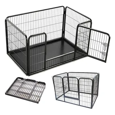 (6 Panel Heavy Duty Dog Cage Foldable Crate M(107x71x73cm)) Puppy Dog Play Pen Whelping Dog Crat