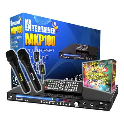 (Wireless Microphones, Songs) Mr Entertainer MKP100 CDG DVD MP3G Karaoke Machine Player. HDMI/Re