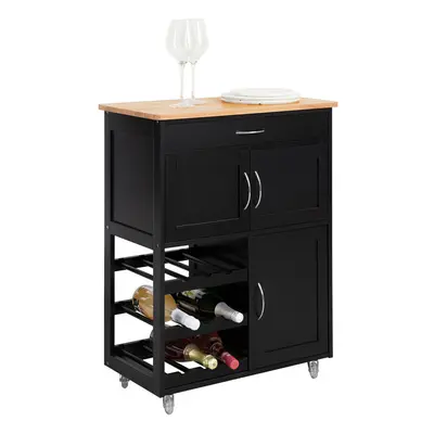 SoBuy FKW45-SCH, Kitchen Trolley Kitchen Storage Cabinet with Worktop