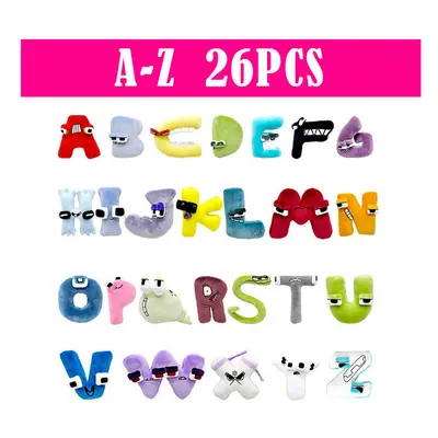 (A--Z 26PCS) 26pcs Alphabet Lore Plush English Letter Stuffed Animal Plushie Doll Toys