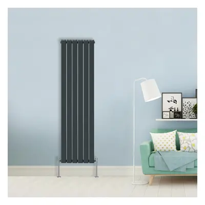 (Double-1800x408 mm) NRG Flat Panel Column Designer Radiator Heater Central Heating Rads Anthrac