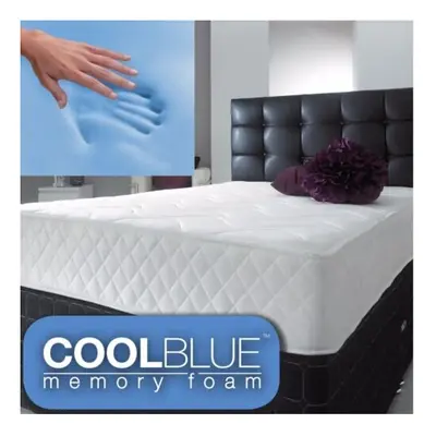 (4ft6) Relax Cool BLUE Spring Memory Foam Hybrid Mattress