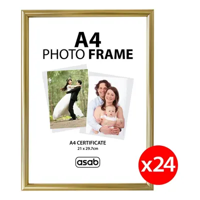 (Gold, Pack) A4 Photo Picture Frame Certificate Wall & Desk Mountable Silver Black Gold