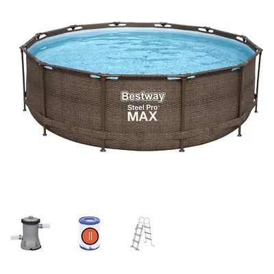 Bestway ft x 39.5 Inch/ 3.66 m x m Set Steel Pro MAX Deluxe Series Round Pools