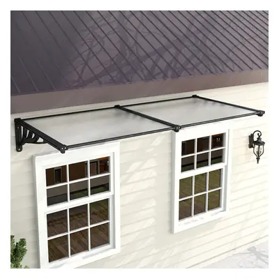 (L190*W90*H28) Black Straight Door Canopy Awning Shade Shelter