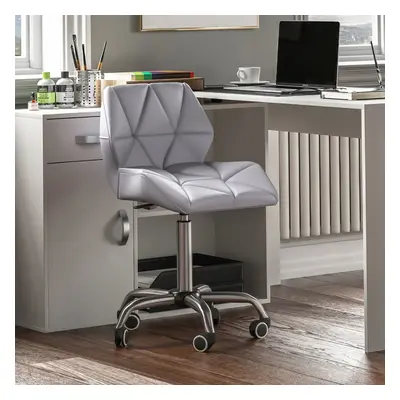 (Grey) Geo Computer Chair Office Ergonomic Faux Leather