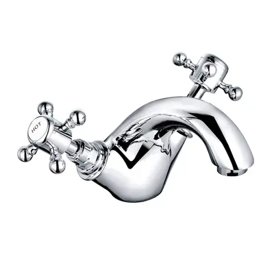 Traditional Bathroom Basin Sink Mixer Tap Chrome Vintage Cloakroom Faucet