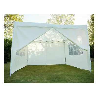 (White) Pop-up Gazebo Party Tent 3mx3m with Sides & Weight Bags