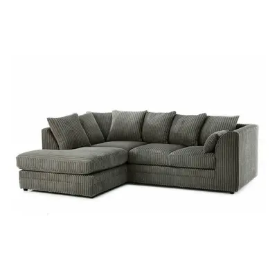 (Grey, Left Hand) Porto Jumbo Cord Corner Sofa