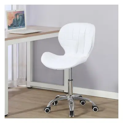 (White) Charles Jacobs Adjustable Swivel Chair | Office Chair With Chrome Wheels