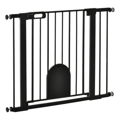 PawHut cm Pet Safety Gate Pressure Fit Stair w/ Small Door Double Locking