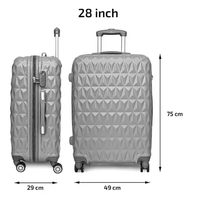 (28'' Large Lightweight ABS Hard Shell Travel Hold Check in Luggage Spinner Suitcase with Wheels