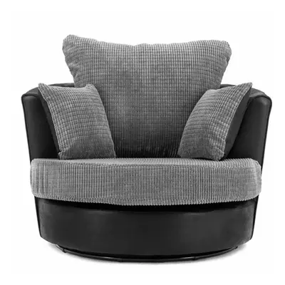 (Black & Grey, Swivel Chair) Luca Scatter Back & Seater Sofa Set Colours