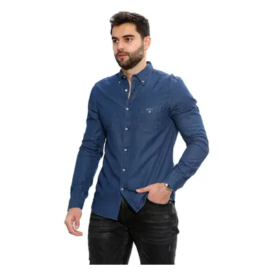 (S) Gant Mens Regular Fit Indigo Shirt S-XXL