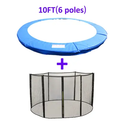 (10FT - Pole, Blue) Greenbay Trampoline Replacement Safety Spring Cover Padding Pads + Safety Ne