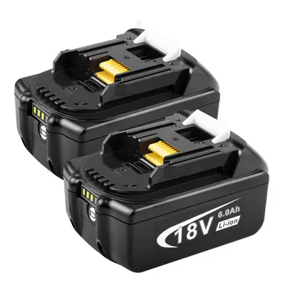 (2xBattery Only) For Makita 18V 6.0Ah Battery + Charger For Makita BL1860 LXT Li-ion BL1830 BL18