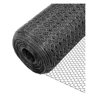 VOUNOT Chicken Wire Mesh, Metal Animal Fence, 13mm Holes, 1m x 50m, PVC Coated Grey