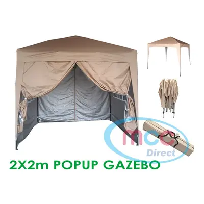 (Beige) MCC Pop-up Gazebo 2m x 2m With Sides