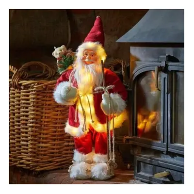 (Jumbo, Red) Deluxe Standing Santa Claus Figure LED Xmas Decoration